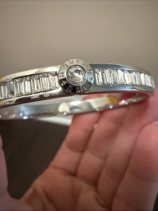Jewelry - Henri Bendel Silvertone Swarovski Crystal Bracelet 7"